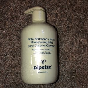 New with tags. Protective over wraps still intact. Pipette baby shampoo & wash